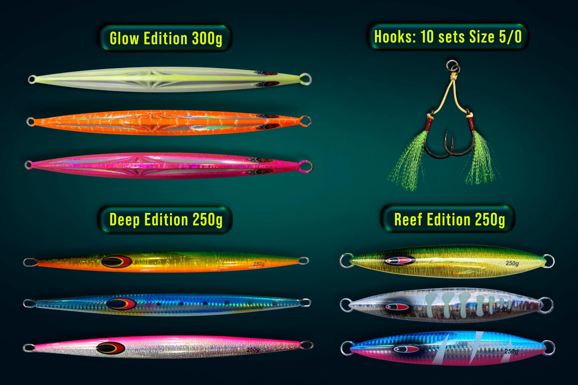SLOW PITCH JIGGING COMBO (9 JIGS ) - Pipos Jigs