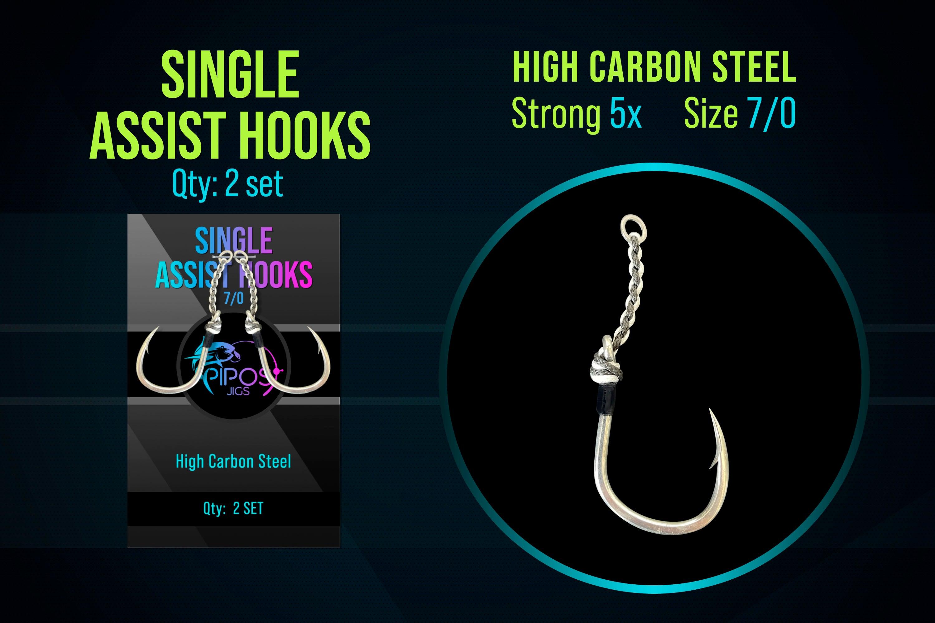Big Game Single Assist Hook Black-White