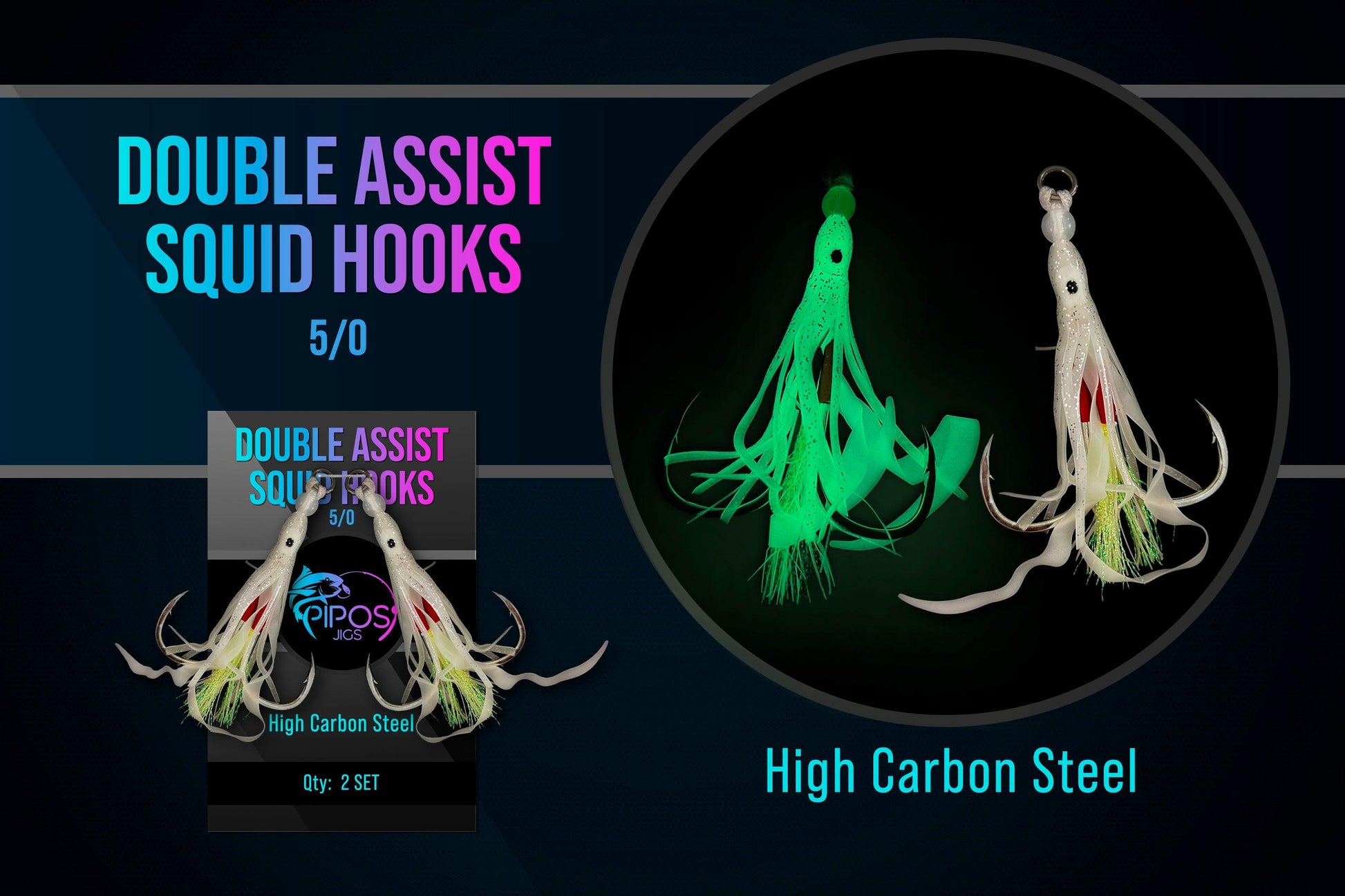 Double Assist Squid Hooks - Pipos Jigs